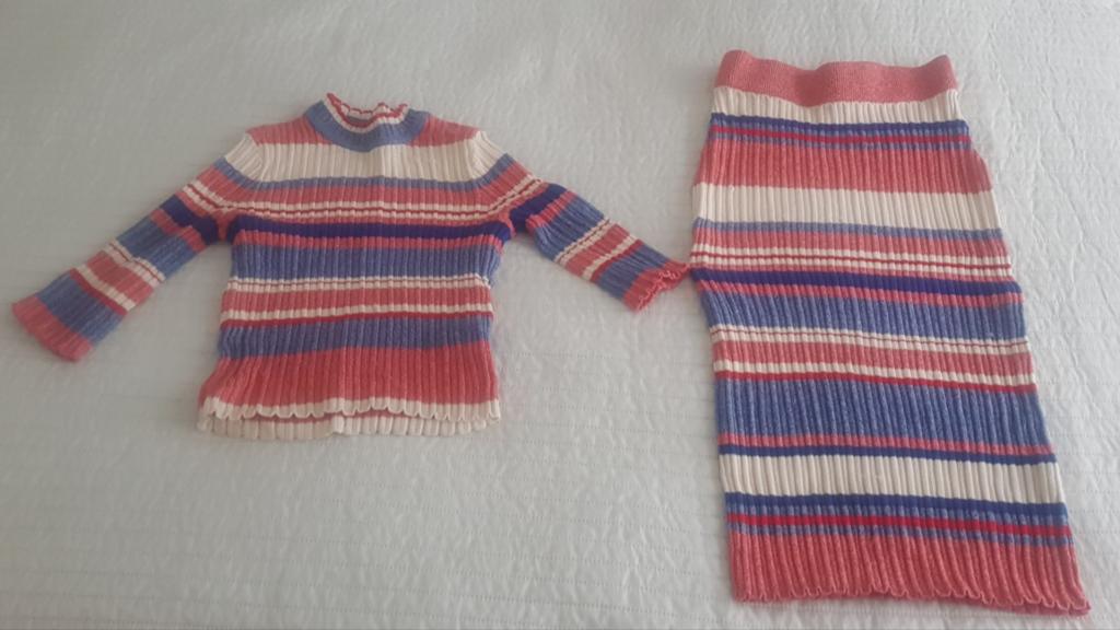 Setje trui rok strepen maat xs maat 34 truien rokken rokje, H&M, Verzenden, Zo goed als nieuw