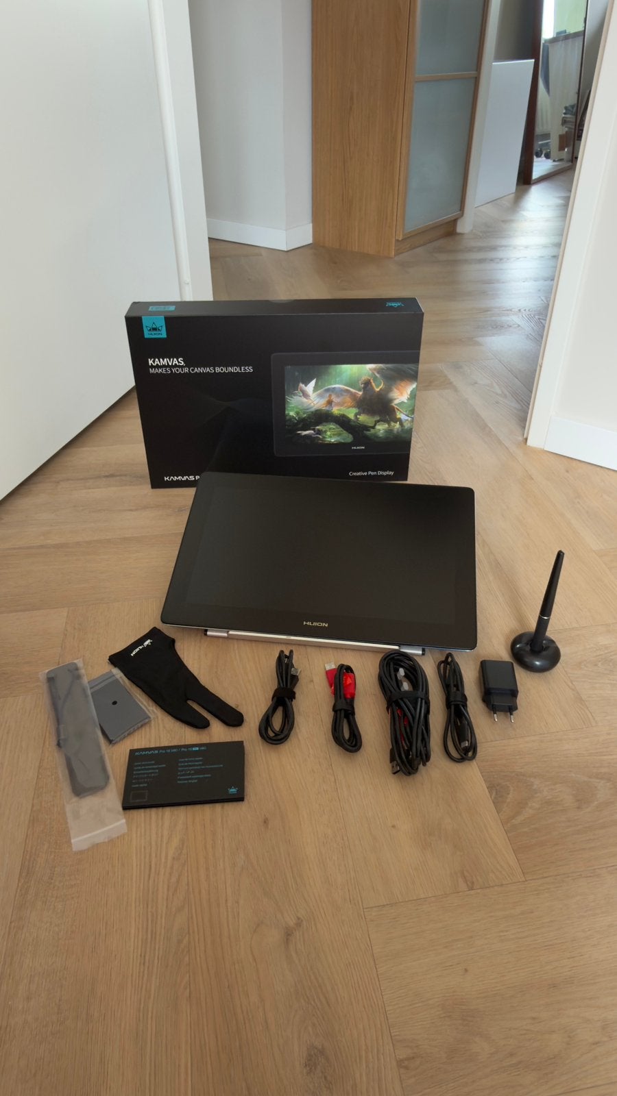 Huion Kamvas Pro 16 plus 4k teken tablet, Ophalen of Verzenden, Multi-touch, Zo goed als nieuw, Bedraad