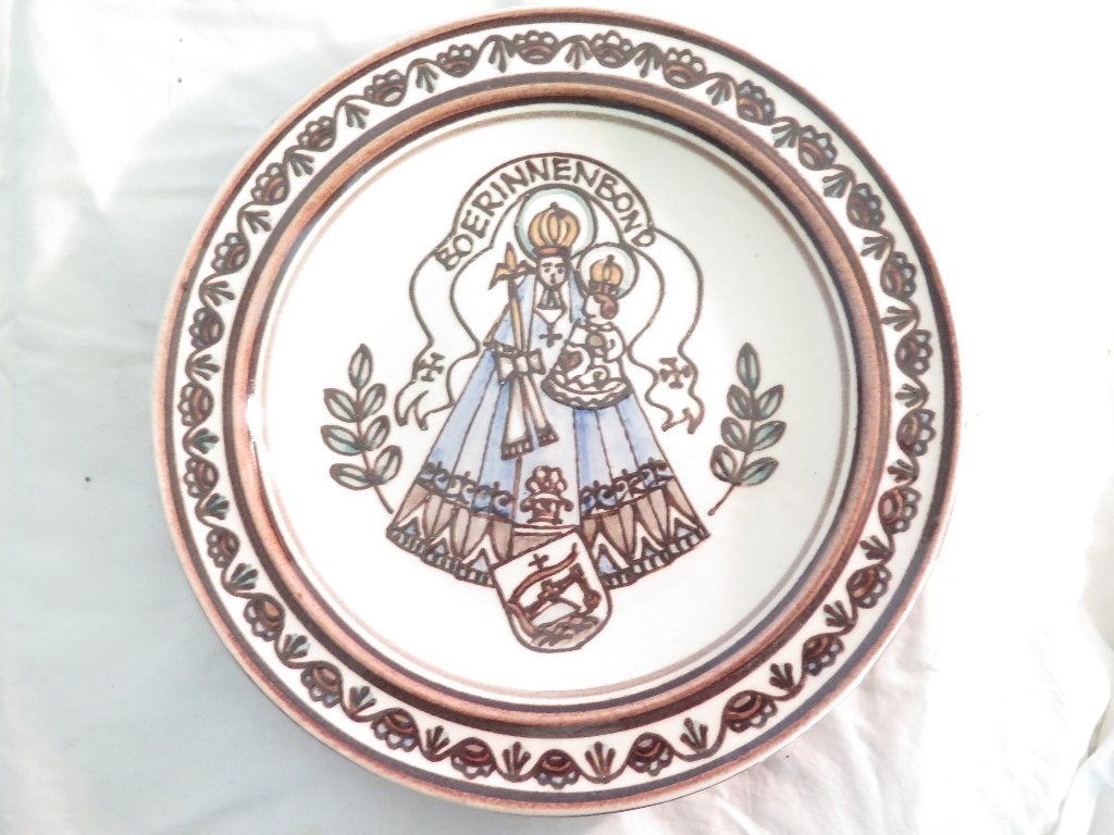 bord/schaal BOERINNENBOND, kleurig, doorsnee ca. 26 cm, Ophalen of Verzenden