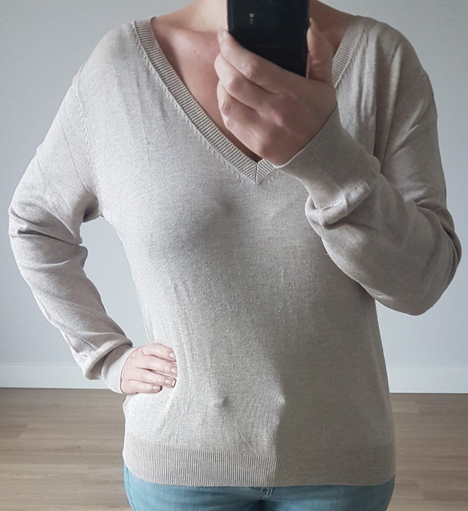 Trui Basic Beige L Ongedragen Nieuw, H&M, Verzenden, Beige, Maat 42/44 (L)