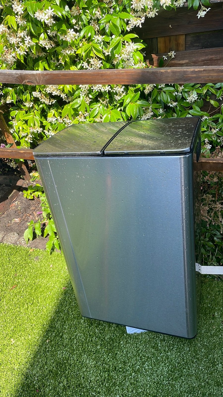Stijlvolle Duo Afvalemmer - Grijs, 2x25L, Huis en Inrichting, Ophalen, 50 – 75, Gebruikt, 40 liter of meer