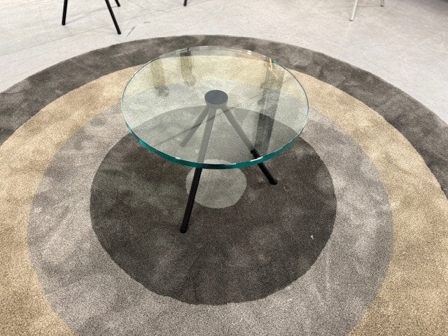 Nieuw Beek Maupertuus Salontafel Glas zwart Tafel D50xH35, Minder dan 50 cm, Rond, Nieuw, Minder dan 50 cm
