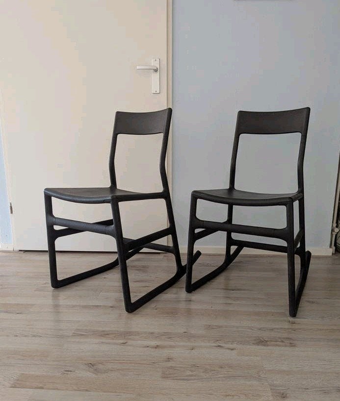 2x Ellan Chris Martin, stoel, zwart, Ikea, Ophalen, Kunststof, Gebruikt, Twee