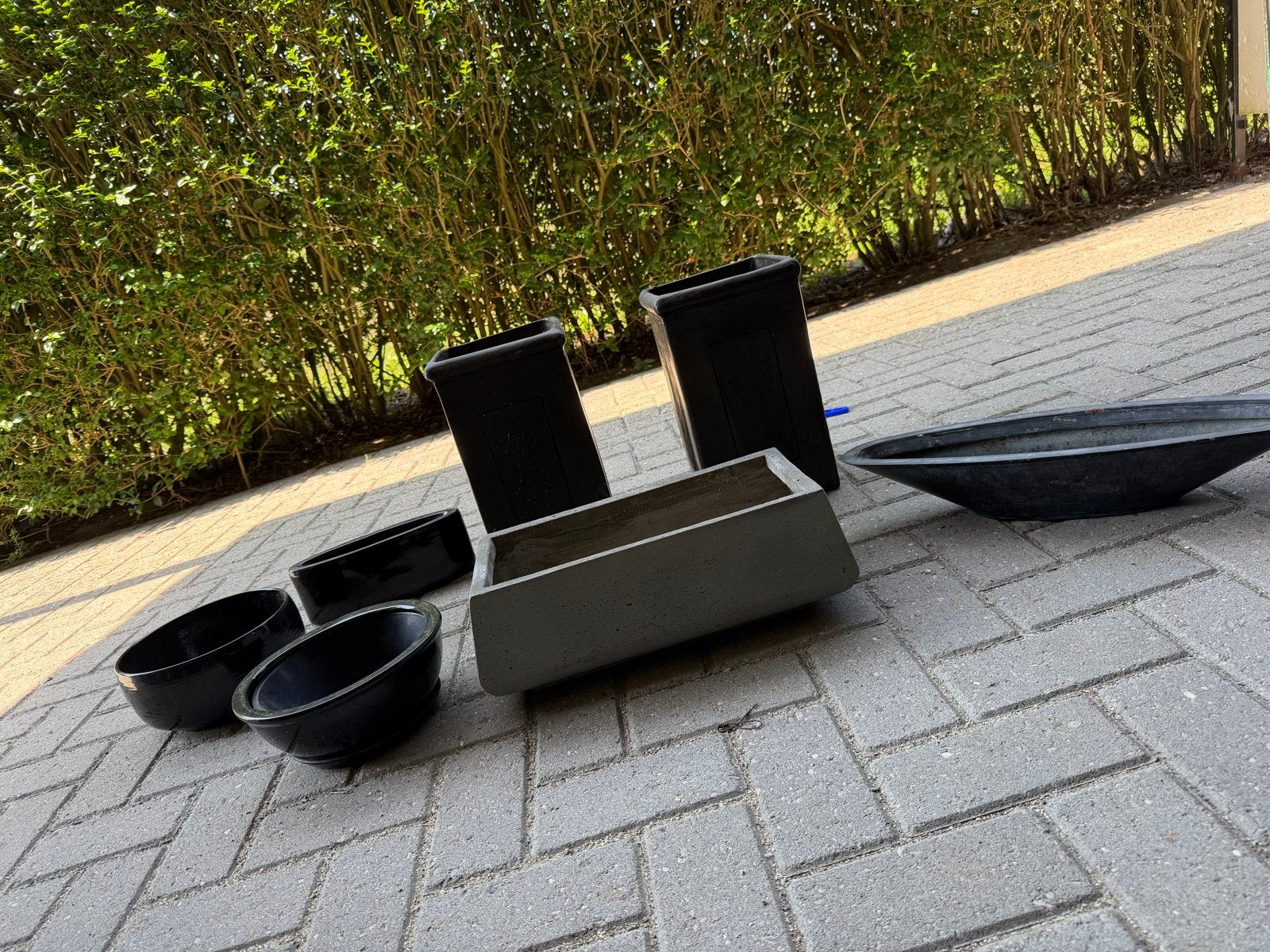 Diverse bloempotten en plantenbakken - Gebruikt, Tuin en Terras, Kunststof, Gebruikt, Binnen, Ophalen of Verzenden