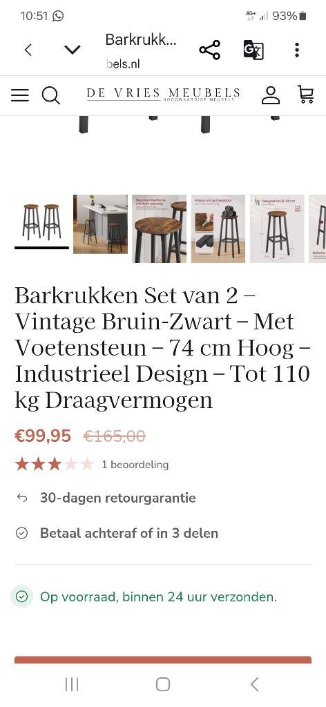 Barkrukken, Huis en Inrichting, Barkrukken, 5 krukken of meer, Met voetsteun, 60 tot 90 cm, Ophalen of Verzenden