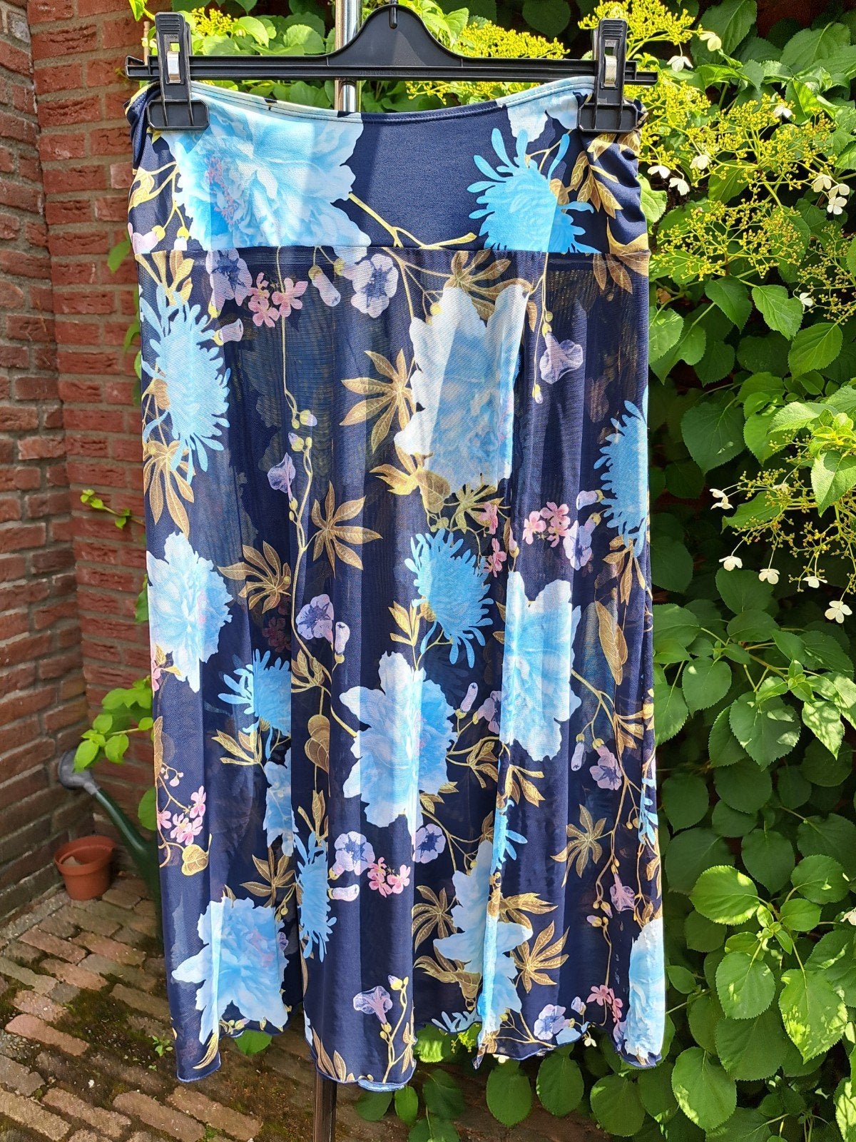 Hunkemöller Pareo Donkerblauw met Bloemen Maat 38-40, Overige typen, Blauw, Ophalen of Verzenden, Zo goed als nieuw