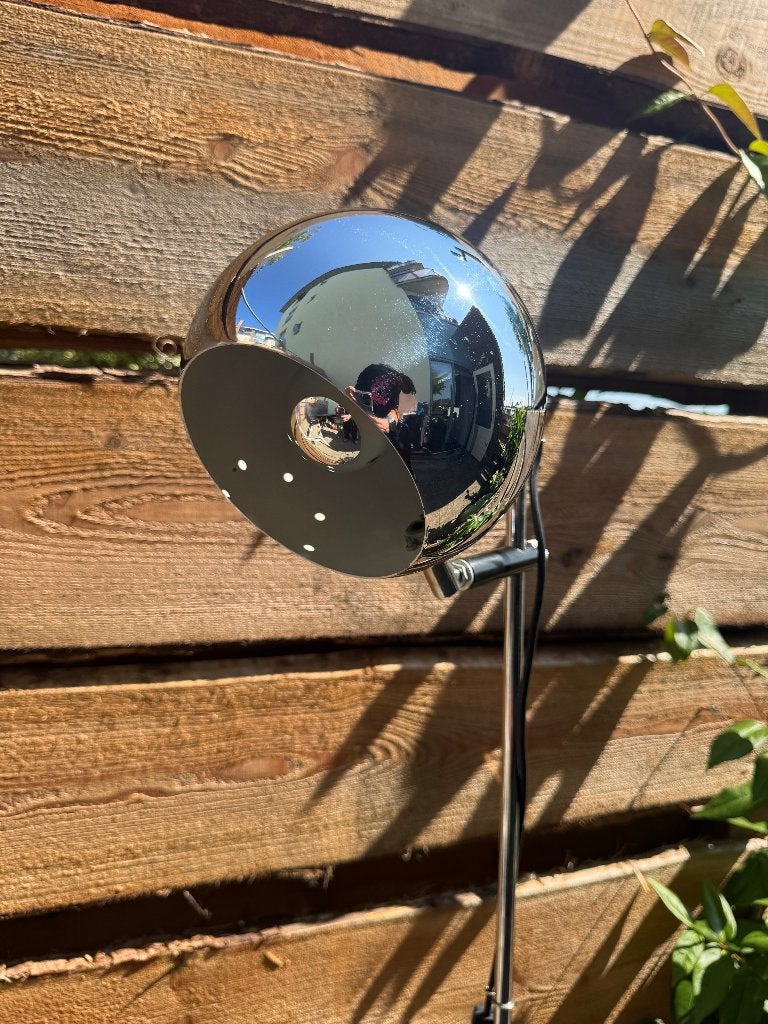 VEB Leuchten | Vintage | Bollamp | Staande lamp | Chrome, Vintage | Retro | Chrome | Design | Gerestaureerd |, 100 tot 150 cm