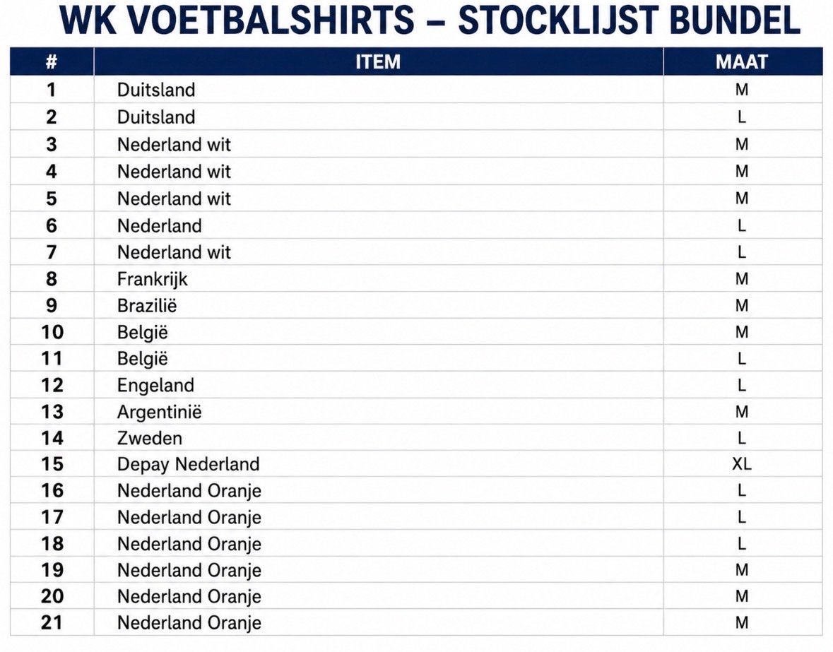 WK Voetbalshirts Bundel - Diverse Maten M t/m XL, Maat M, Ophalen of Verzenden, Gebruikt, Shirt