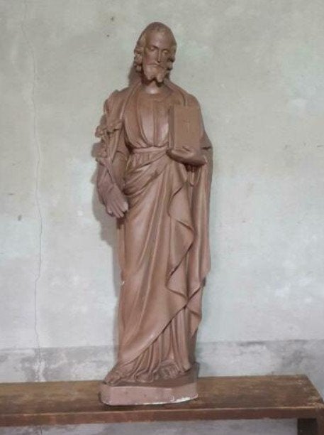 Oud Antiek Gipsen XL Kerkbeeld Beeld St. Joseph met Lelietak, Ophalen of Verzenden