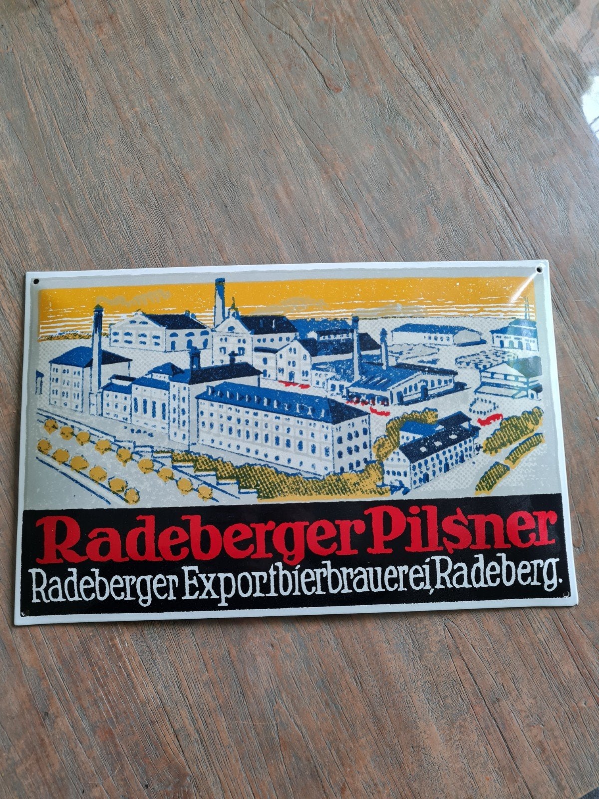 emaille bord radeberger, Ophalen of Verzenden, Gebruikt, Overige typen