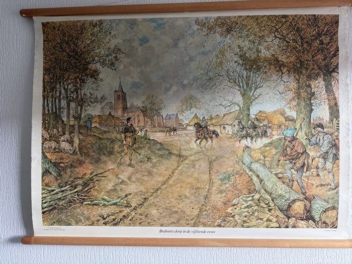Schoolplaat. Brabants Dorp., Ophalen of Verzenden, Geschiedenis