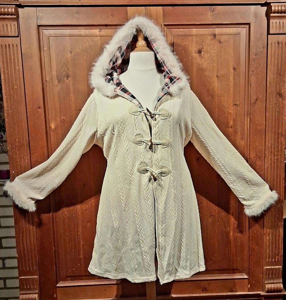SALE crèmekleurig duffle coat / vest faux fur 50-52, Ophalen of Verzenden, Nieuw, Bruin, Trui of Vest