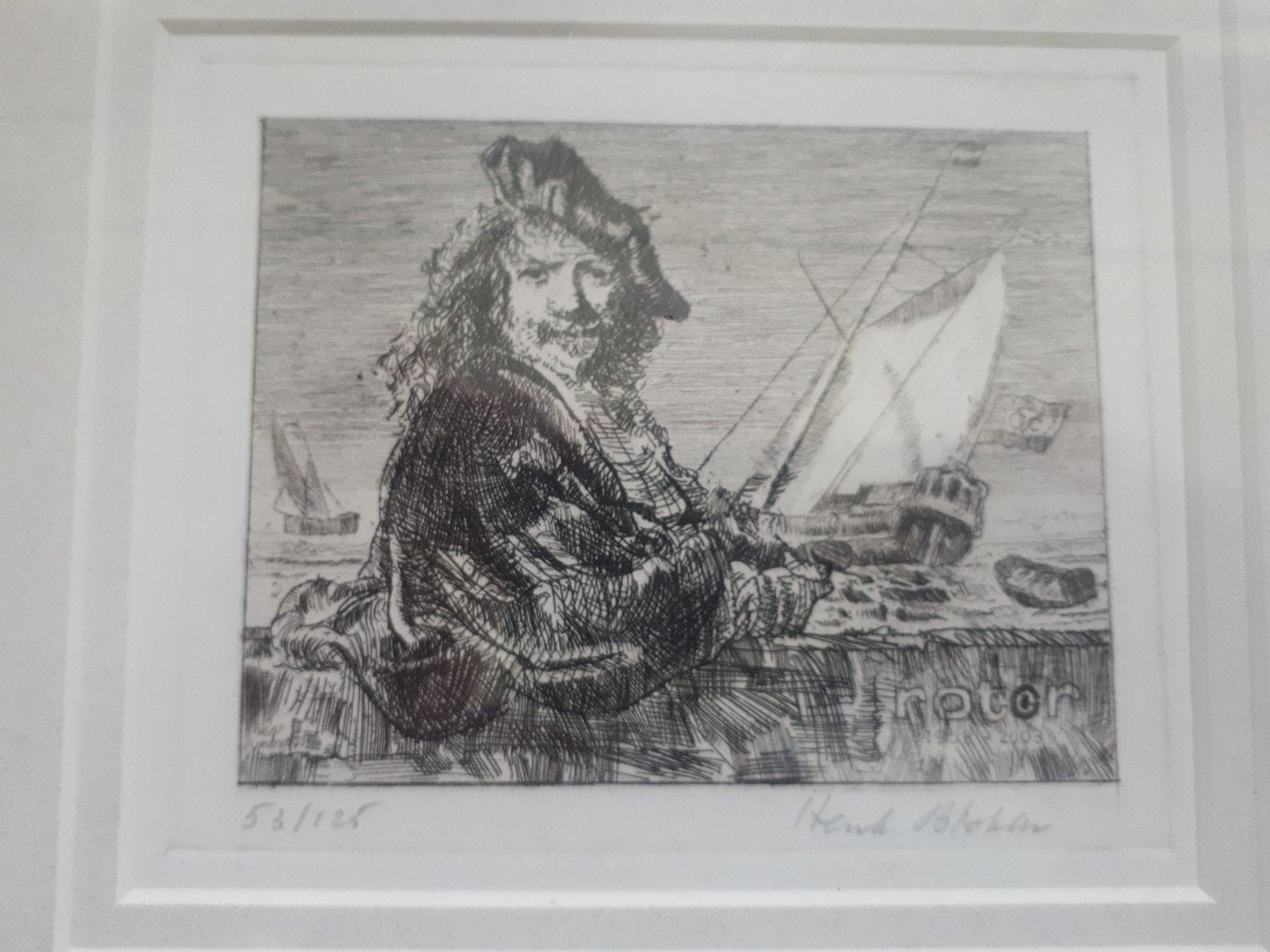 Henk Blokhuis  ... ets ... Rembrandt  / Rotor ... nr 58/125., Antiek en Kunst, Ophalen of Verzenden