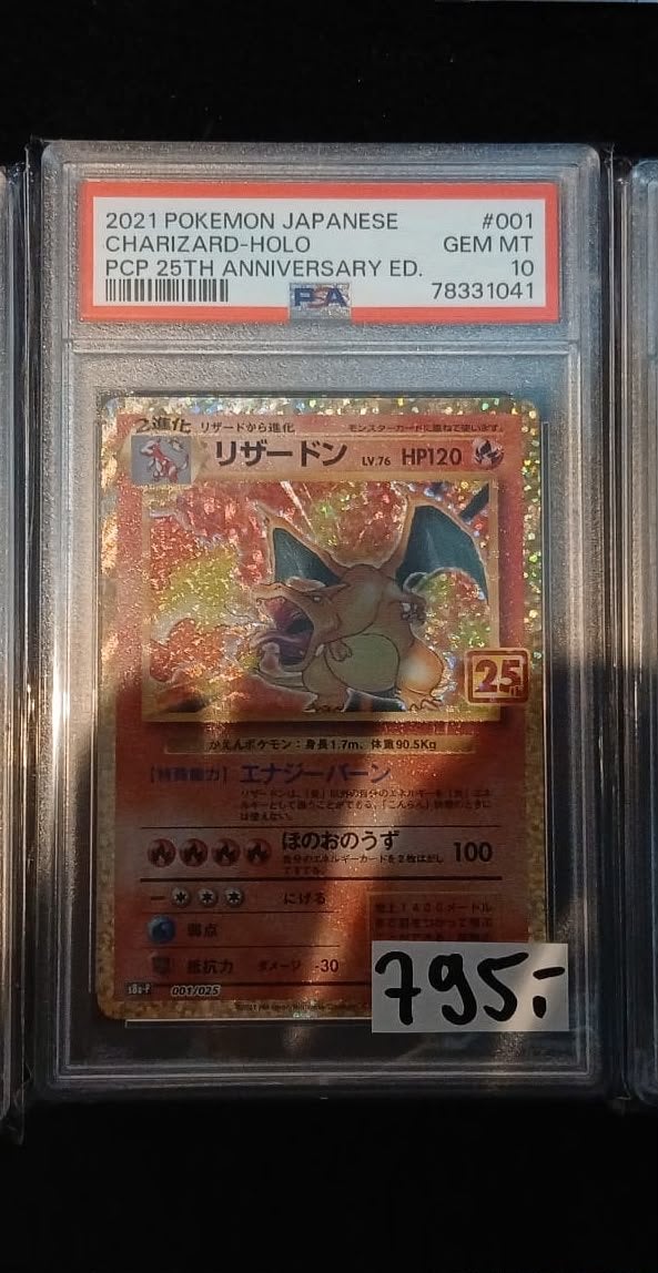 PSA 10 2021 Japanese Charizard Holo 25th Anniversary, Ophalen of Verzenden, Nieuw, Losse kaart, Foil