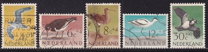 1623 - Nederland nvph 752/756 gestempeld , Zomerzegels , vog, Verzenden, Na 1940, Gestempeld
