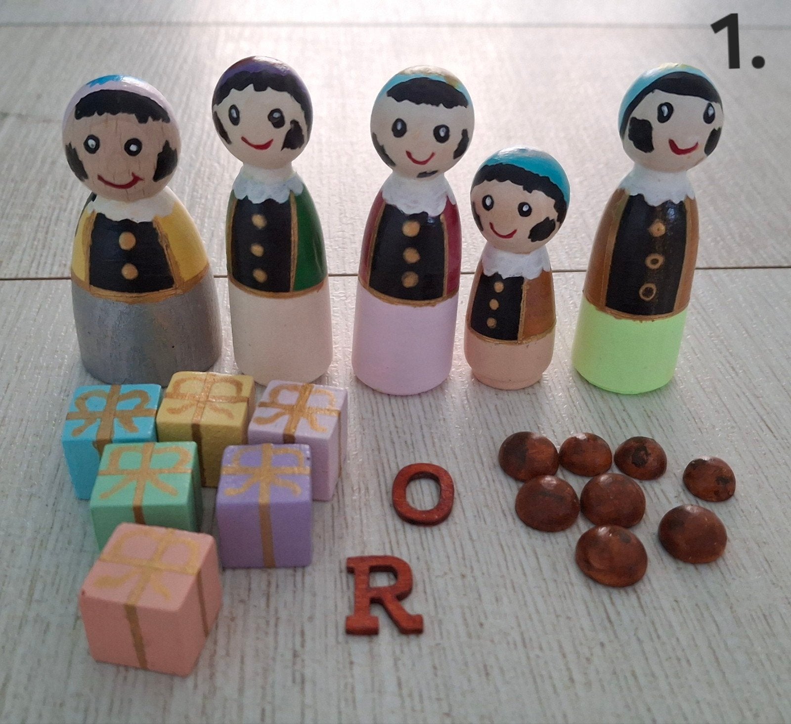 houten pegdolls pietjes met accessoires, Ophalen of Verzenden, Nieuw
