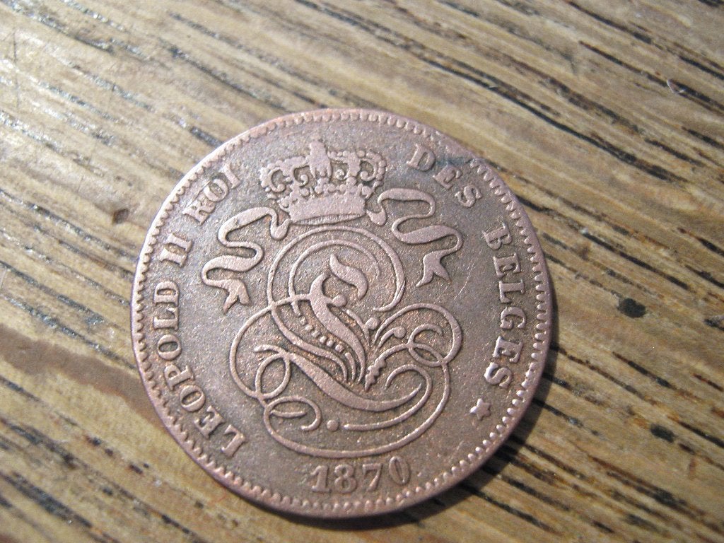 Belgie 2 Centimes 1870, Waals, koning Leopold II #656, Postzegels en Munten, Munten | België, Ophalen of Verzenden, Brons, Losse munt