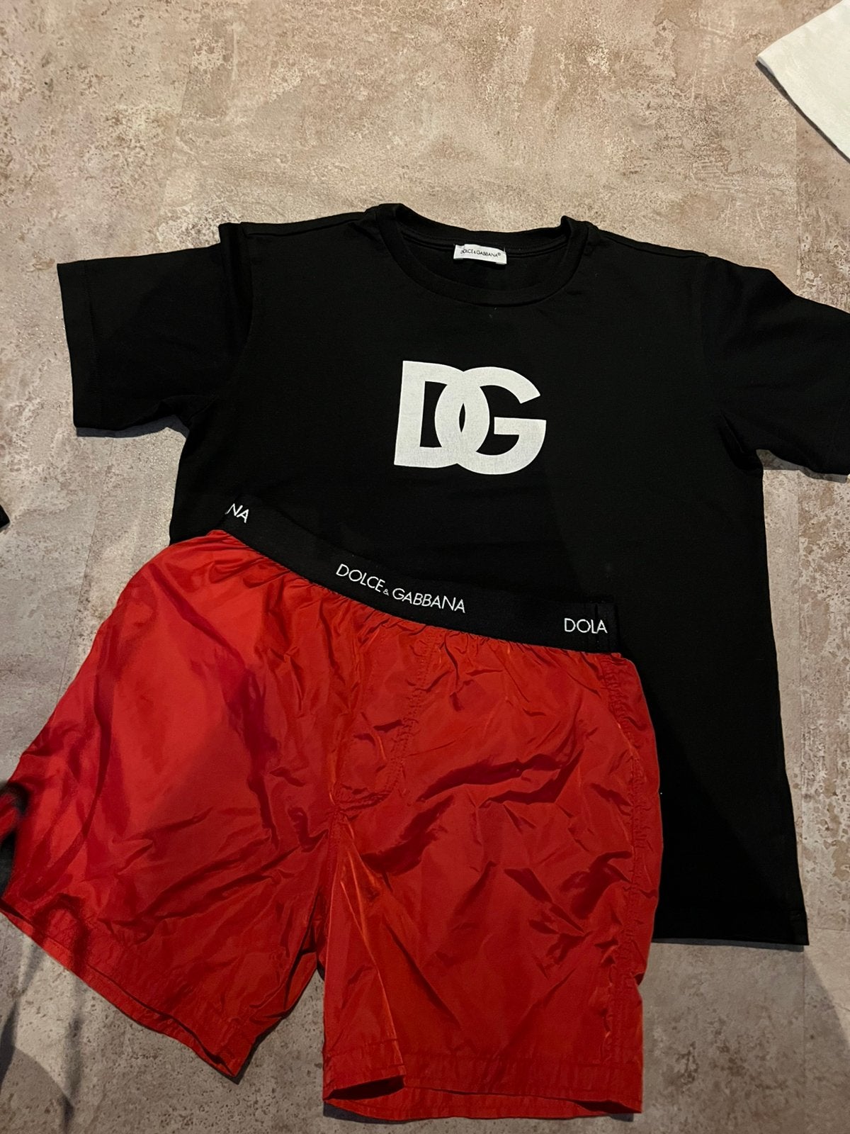 Dolce&Gabbana set zwembroek & shirt maat 116 origineel zgan, Maat 116, Ophalen of Verzenden, Zo goed als nieuw, Zwembroek