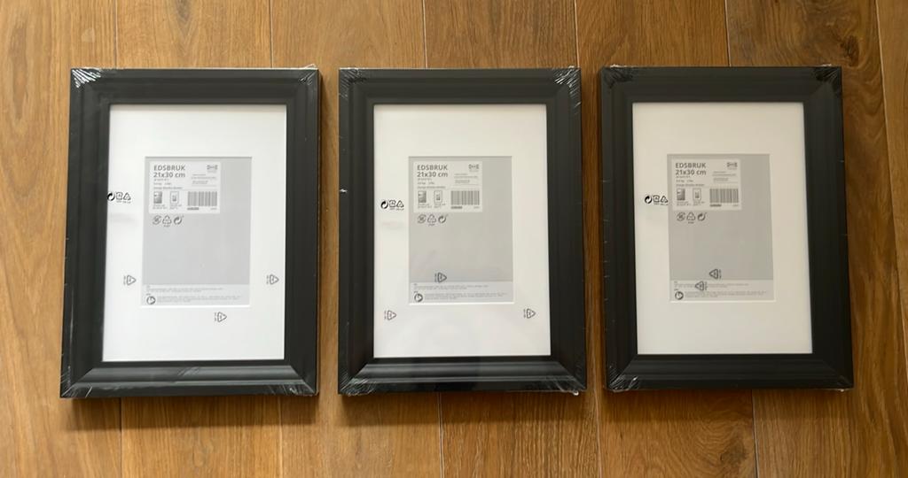 Fotolijsten zwart 3x EDSBRUK ikea, Ophalen, Minder dan 50 cm, Nieuw, Minder dan 50 cm