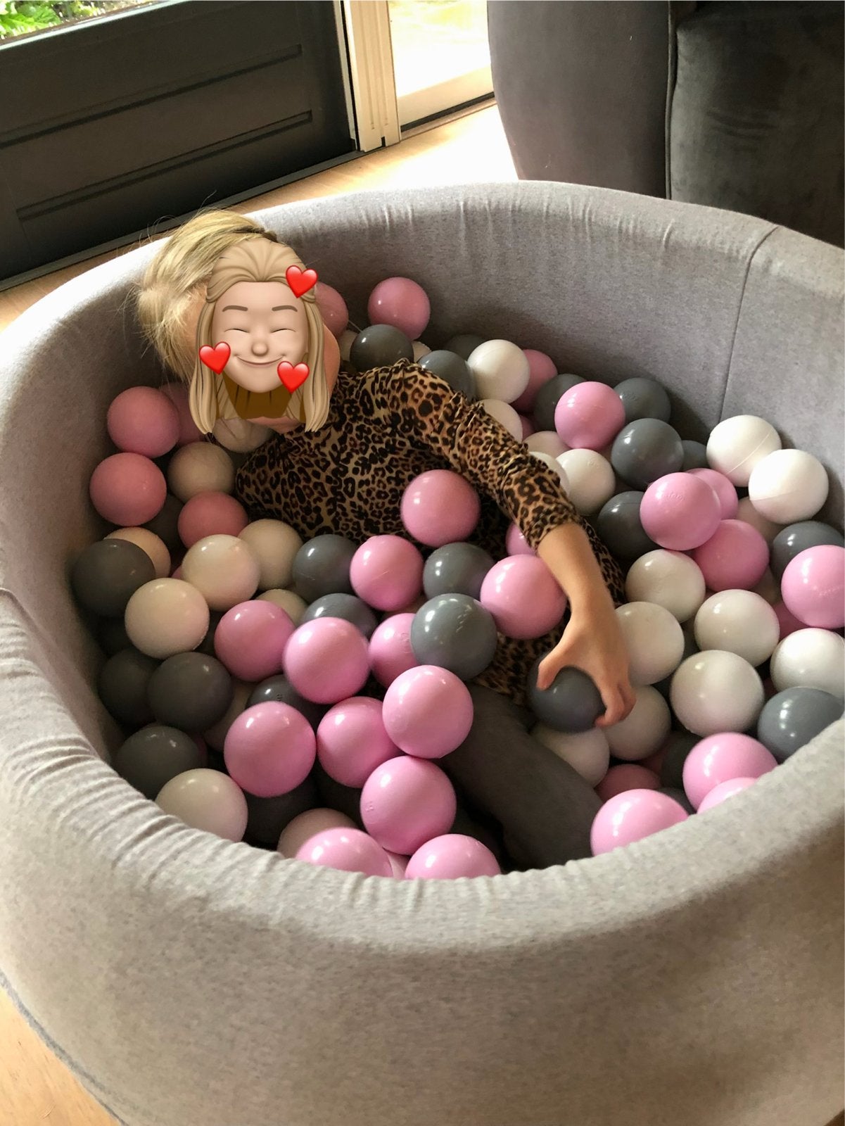 Ballenbak met ballen - Grijs, roze en wit, Ophalen, Gebruikt, Overige typen