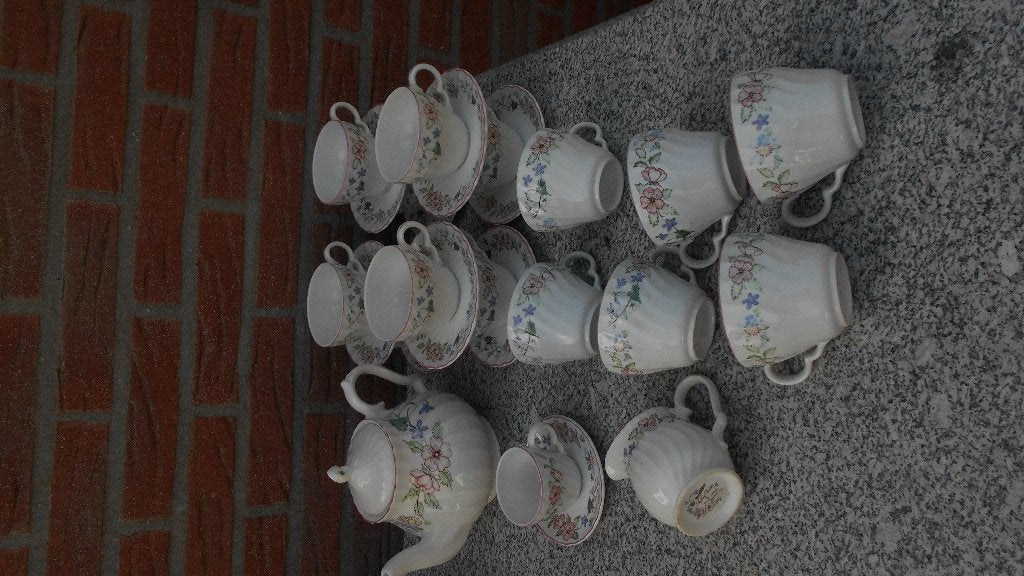 Wood and sons 15 kop 9 schotel theepot melkkan Spring Fields, Ophalen of Verzenden