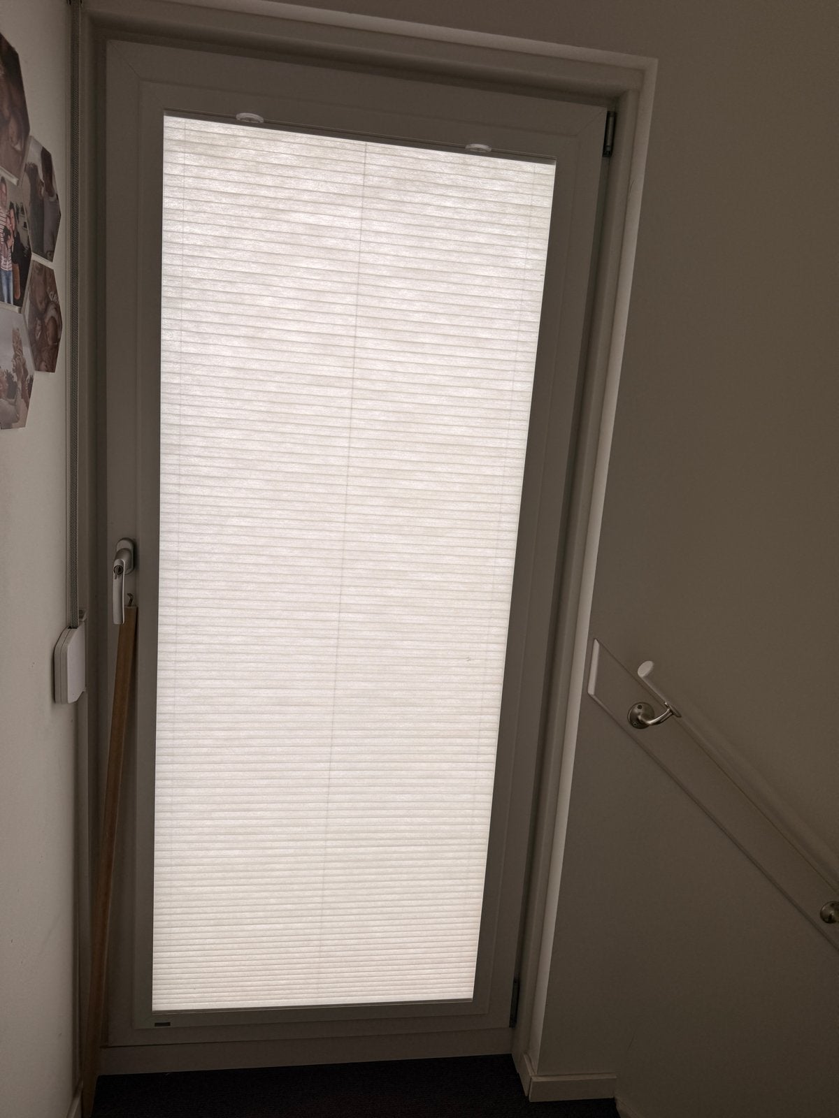 Plisségordijn wit beige kliksysteem, Ophalen, Beige, Polyester, Plisségordijn