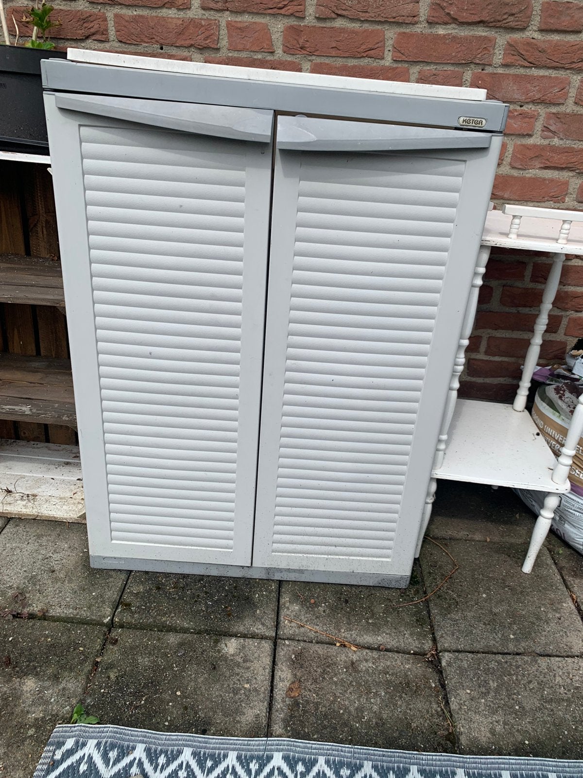 Kettler(?) kunsstof tuinkast 45x65x92, Ophalen, Zo goed als nieuw, Metaal, Overige typen