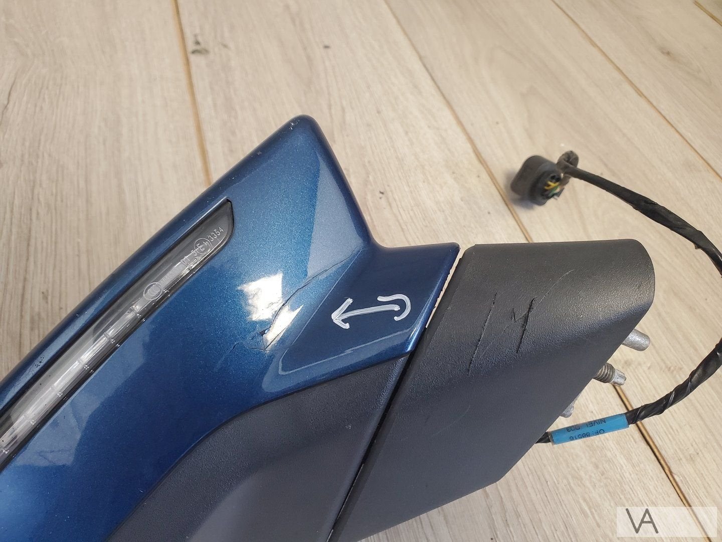 Seat Leon 5f 2012 - 2020 spiegel rechts blauw krasje €50, Auto-onderdelen, Spiegels, Gebruikt, -, -, Ophalen of Verzenden