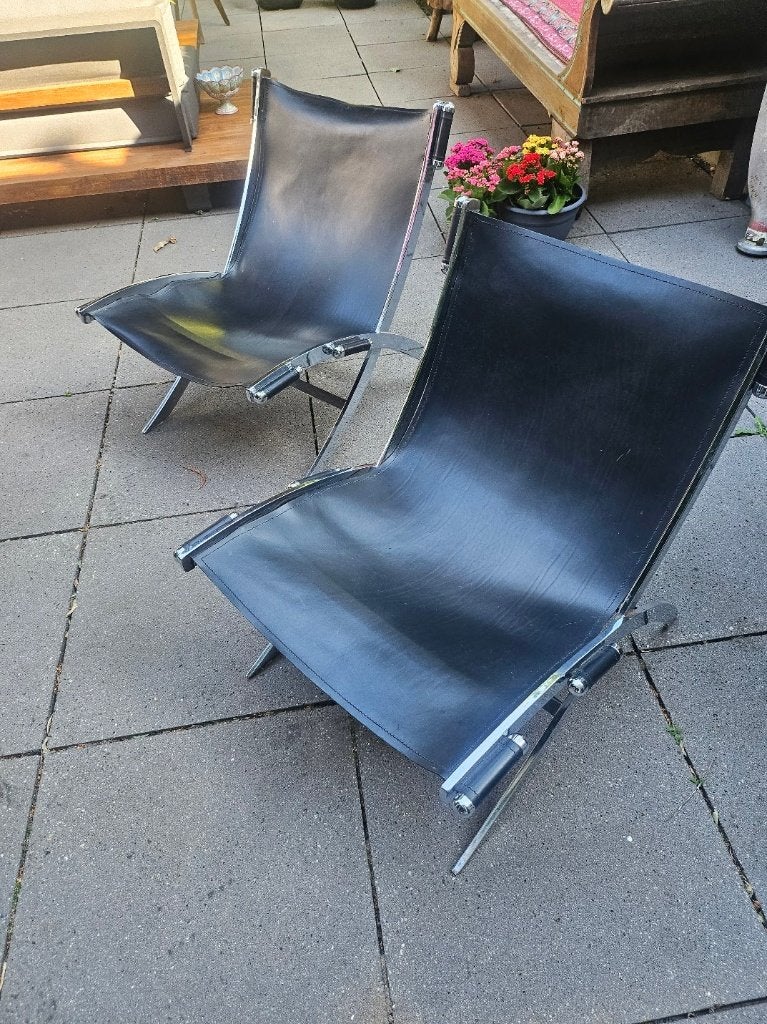 Leather "Scissor Chair" by Antonio Citterio, Ophalen, Zo goed als nieuw, 75 tot 100 cm, Leer