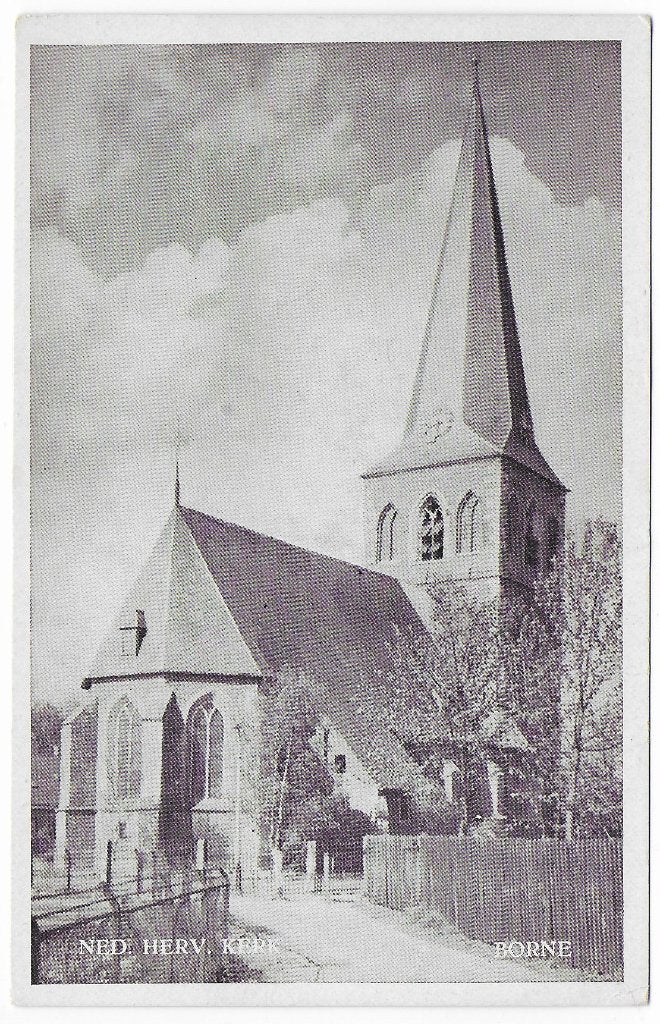 Borne Ned Herv Kerk Ongelopen Ansichtkaart ( B6773 ), Verzamelen, Ansichtkaarten | Nederland, Ophalen of Verzenden, 1940 tot 1960