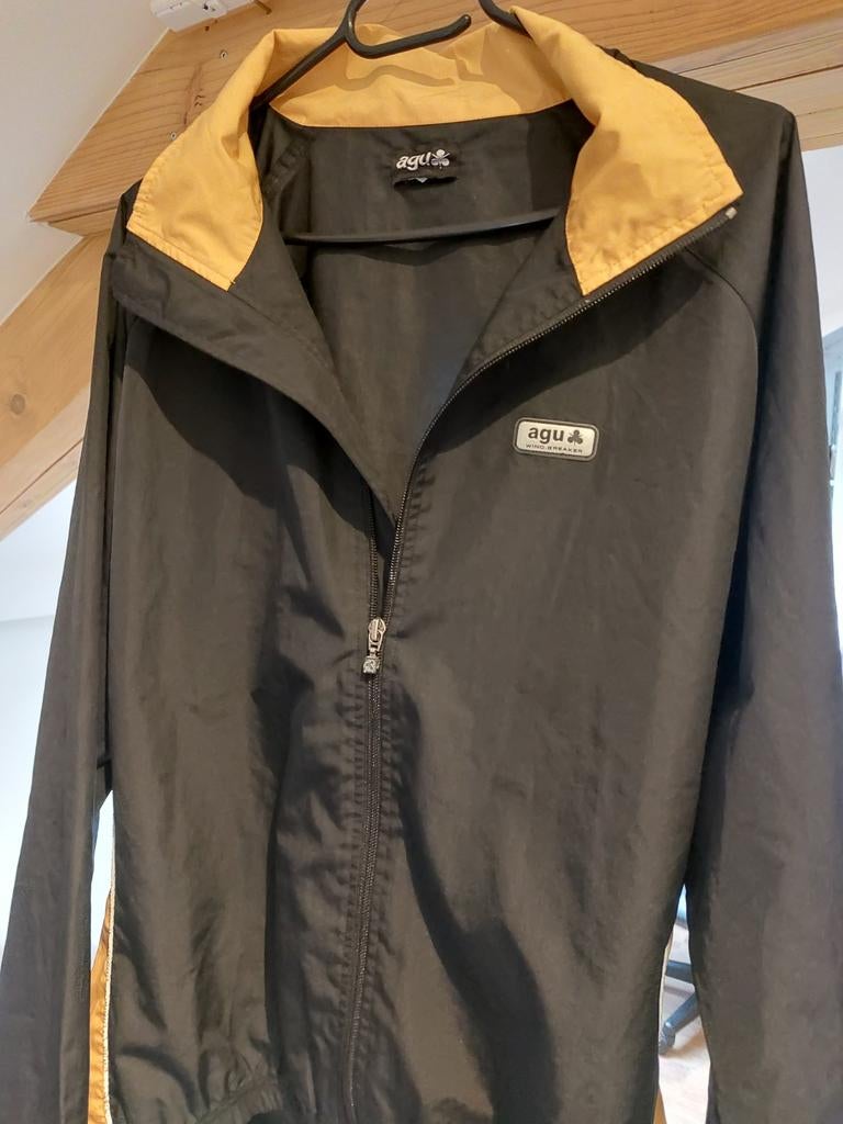 AGU Windbreaker Fietsjack - Zwart/Geel, Gebruikt, Heren, Ophalen of Verzenden, L