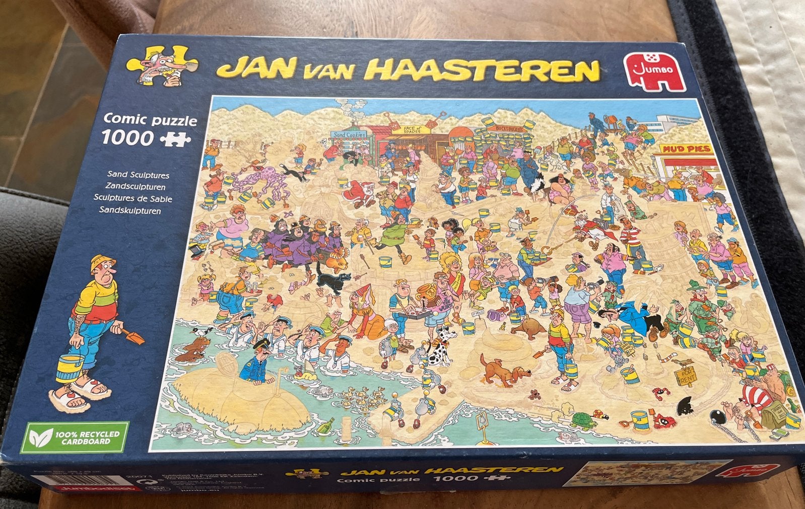 Jan van Haasteren Comic Puzzel - Zandsculpturen 1000 stukjes, Ophalen of Verzenden, 500 t/m 1500 stukjes, Zo goed als nieuw, Legpuzzel