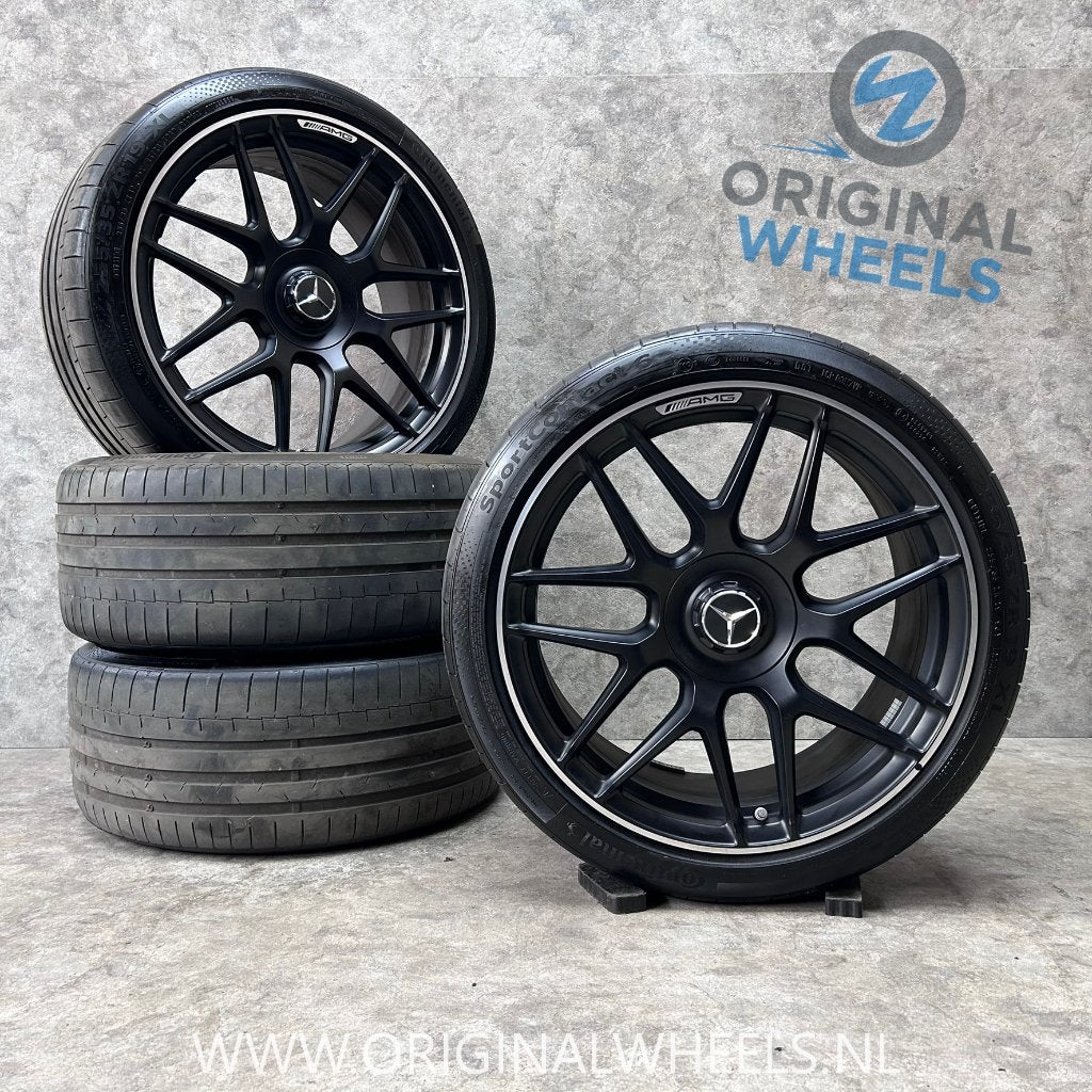 19 inch originele CLA 45 AMG velgen + zomerbanden MB CLA45, Auto-onderdelen, Banden en Velgen, 19 inch, Gebruikt, 255 mm, Banden en Velgen