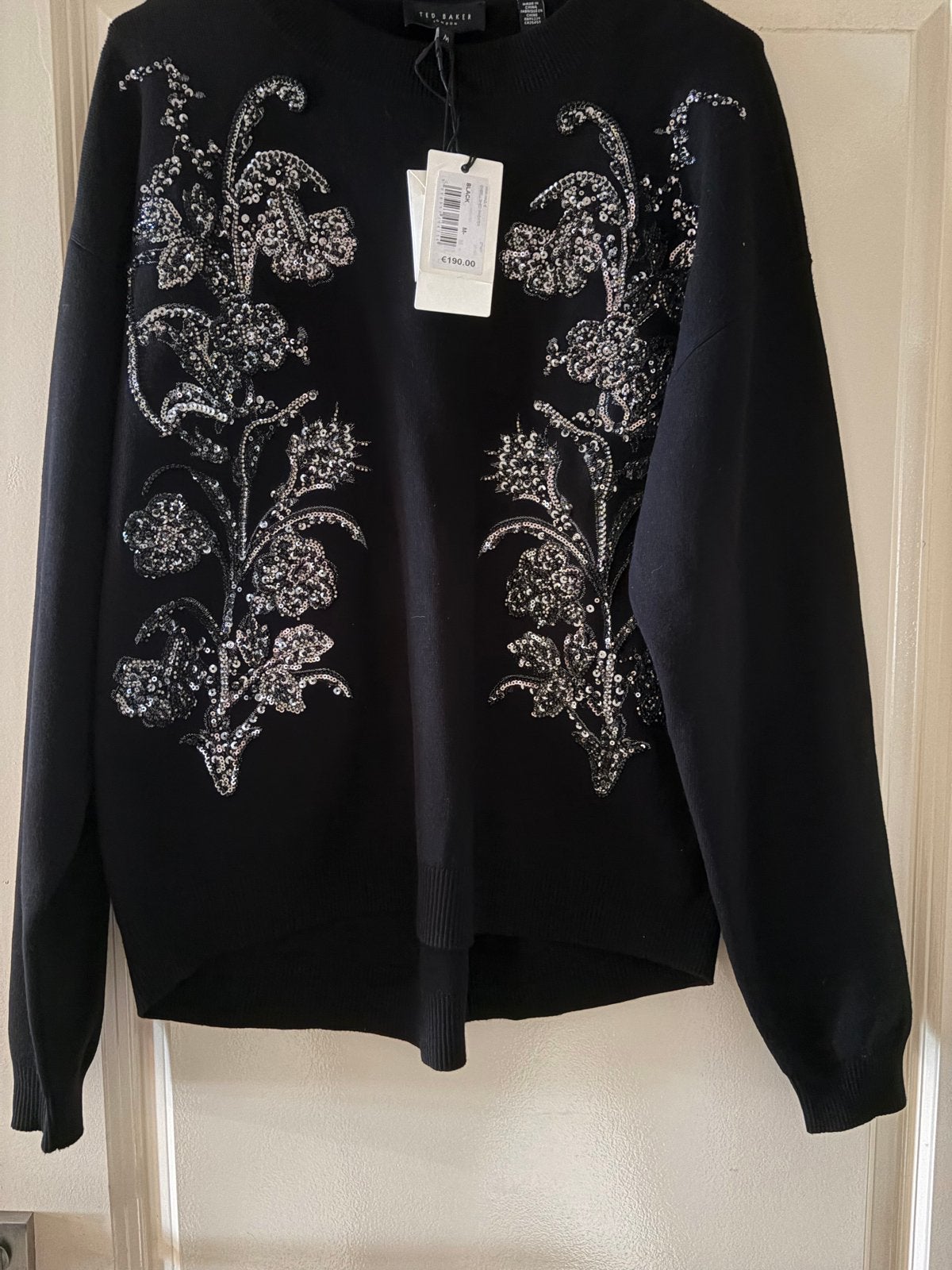 Ted Baker trui met pailletten - Nieuw met kaartjes, Verzenden, Nieuw, Maat 38/40 (M), Zwart
