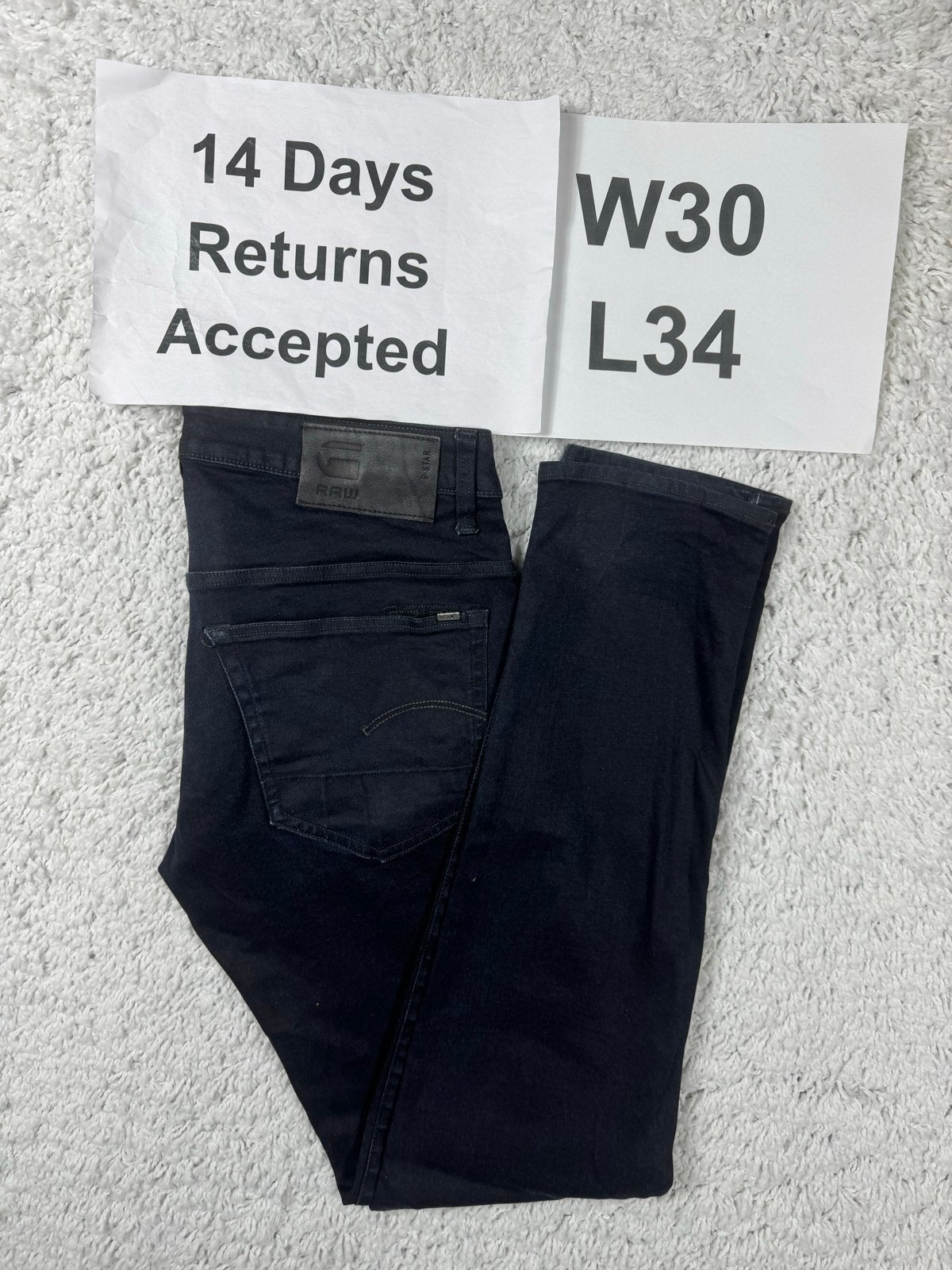 G-Star RAW 3301 Tapered Jeans - Donkerblauw W30 L34 3838, Kleding | Heren, G, Blauw, W32 (confectie 46) of kleiner, Ophalen of Verzenden
