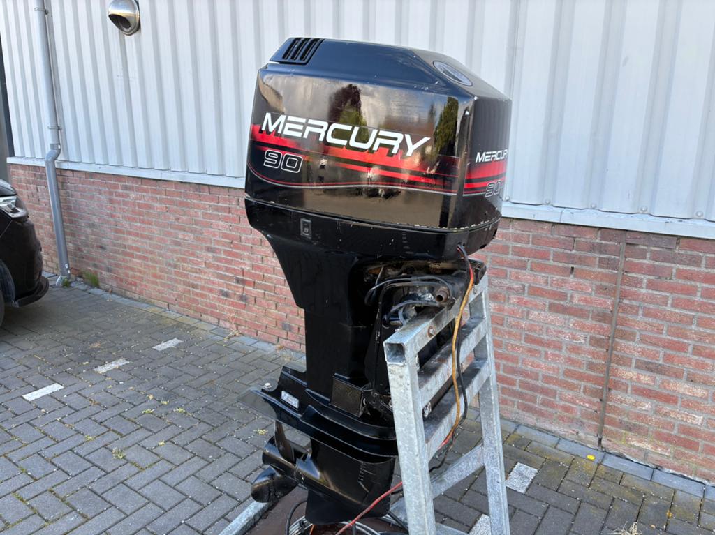 Mercury 90 pk 2 takt Autolube, Powertrim, veel kracht !, Watersport en Boten, Buiten- en Binnenboordmotoren, Gebruikt, Elektrische start