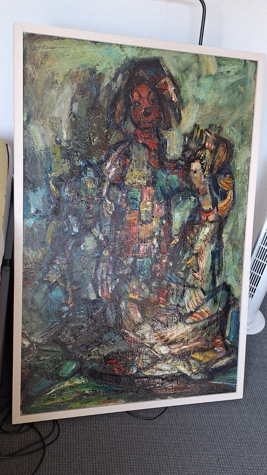 Kunstschilderij clown 84x124x4cm, Ophalen