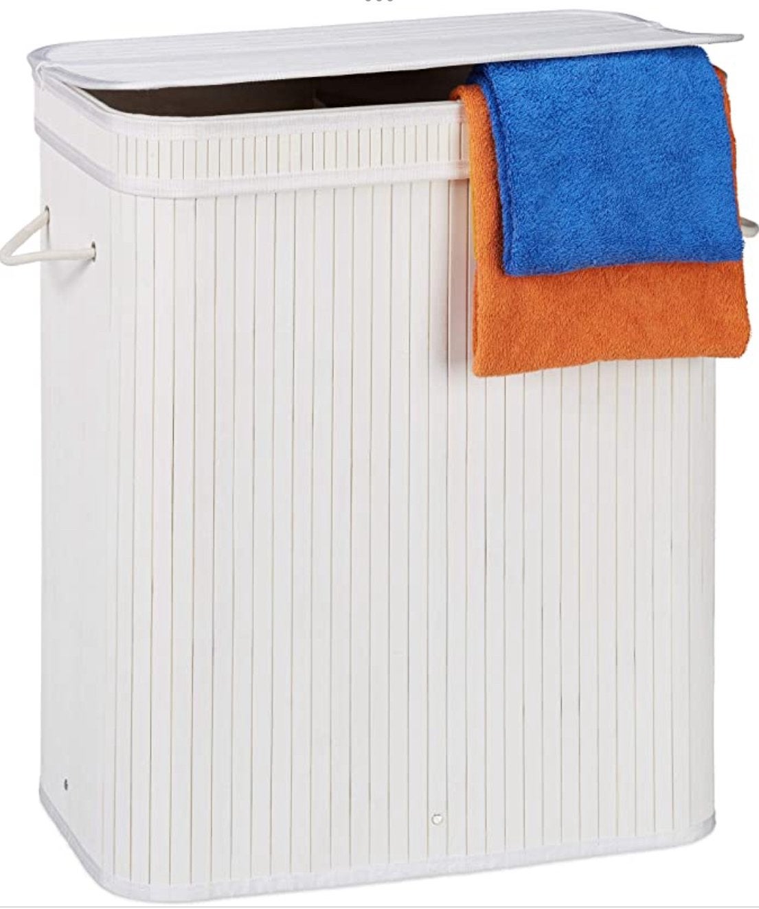 Wasmand bamboe wit rechthoek, Ophalen of Verzenden, Nieuw