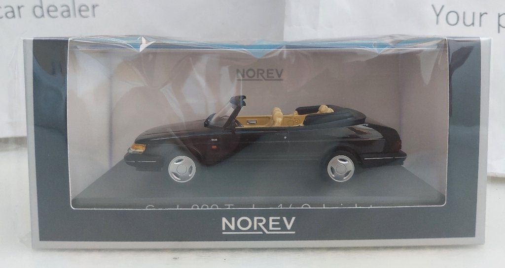 Norev 1:43 Saab 900 Turbo cabriolet 1992 zwart nieuw, Hobby en Vrije tijd, Ophalen of Verzenden, Nieuw, Auto, Norev