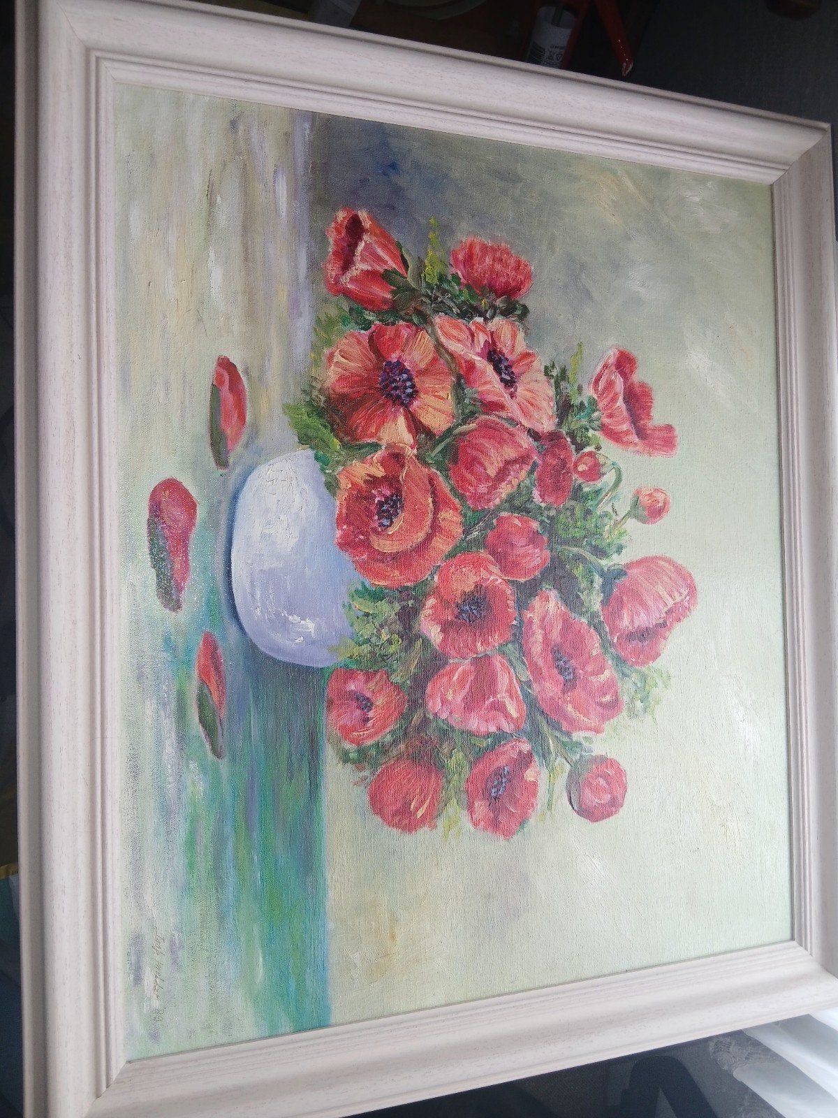 Schilderij met bloemen, Ophalen