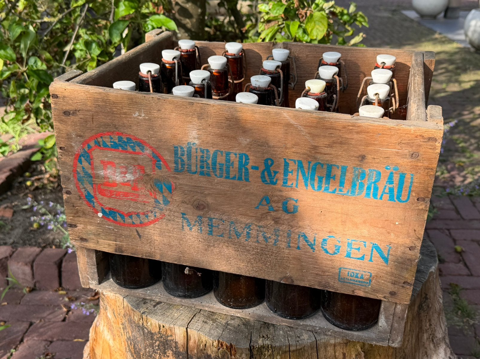 Vintage houten bierkrat geen heineken amstel grolsch, Ophalen, Gebruikt, Flesje(s), Amstel