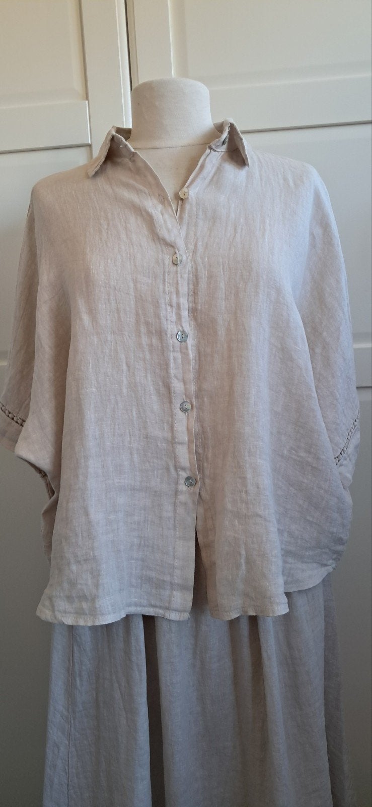 Linnen blouse van In Shape, maat 40, beige, Kleding | Dames, Maat 38/40 (M), Beige, Onbekend, Ophalen of Verzenden