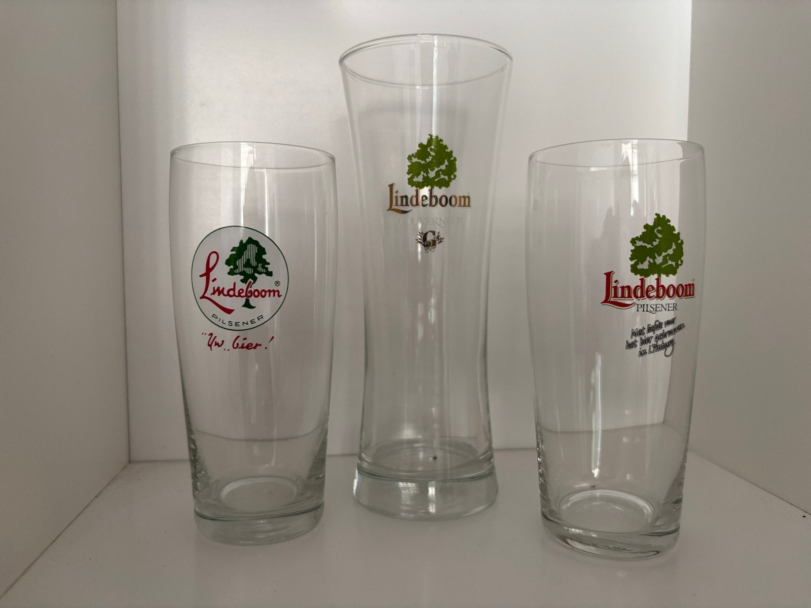 Lindeboom Bierglazen Set - 3 Stuks, Verzamelen, Ophalen of Verzenden, Gebruikt