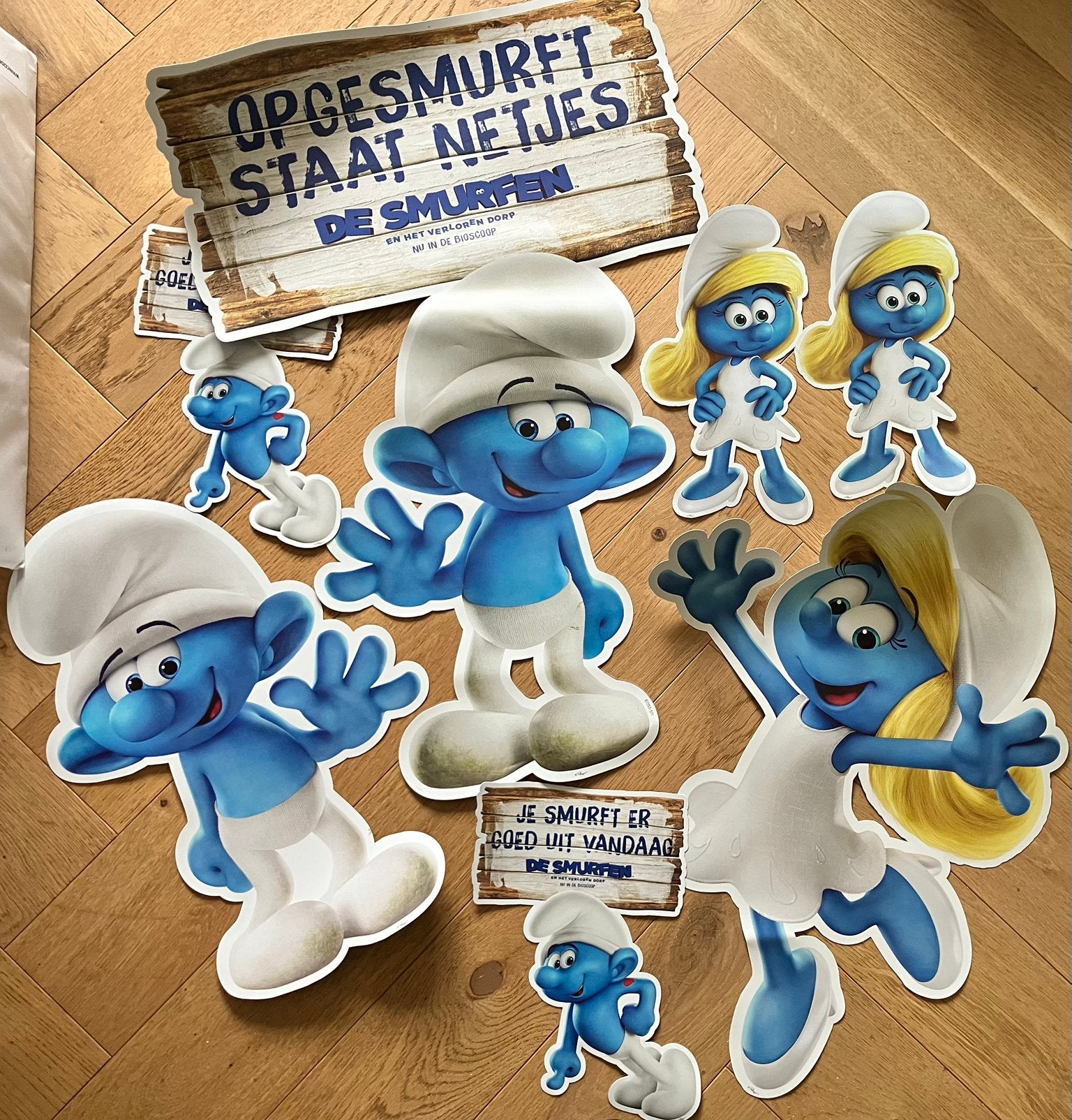Smurfen stickers voor raam muur wand makkelijk verwijderbaar, Ophalen of Verzenden, Nieuw, Verschillende Smurfen, Overige typen