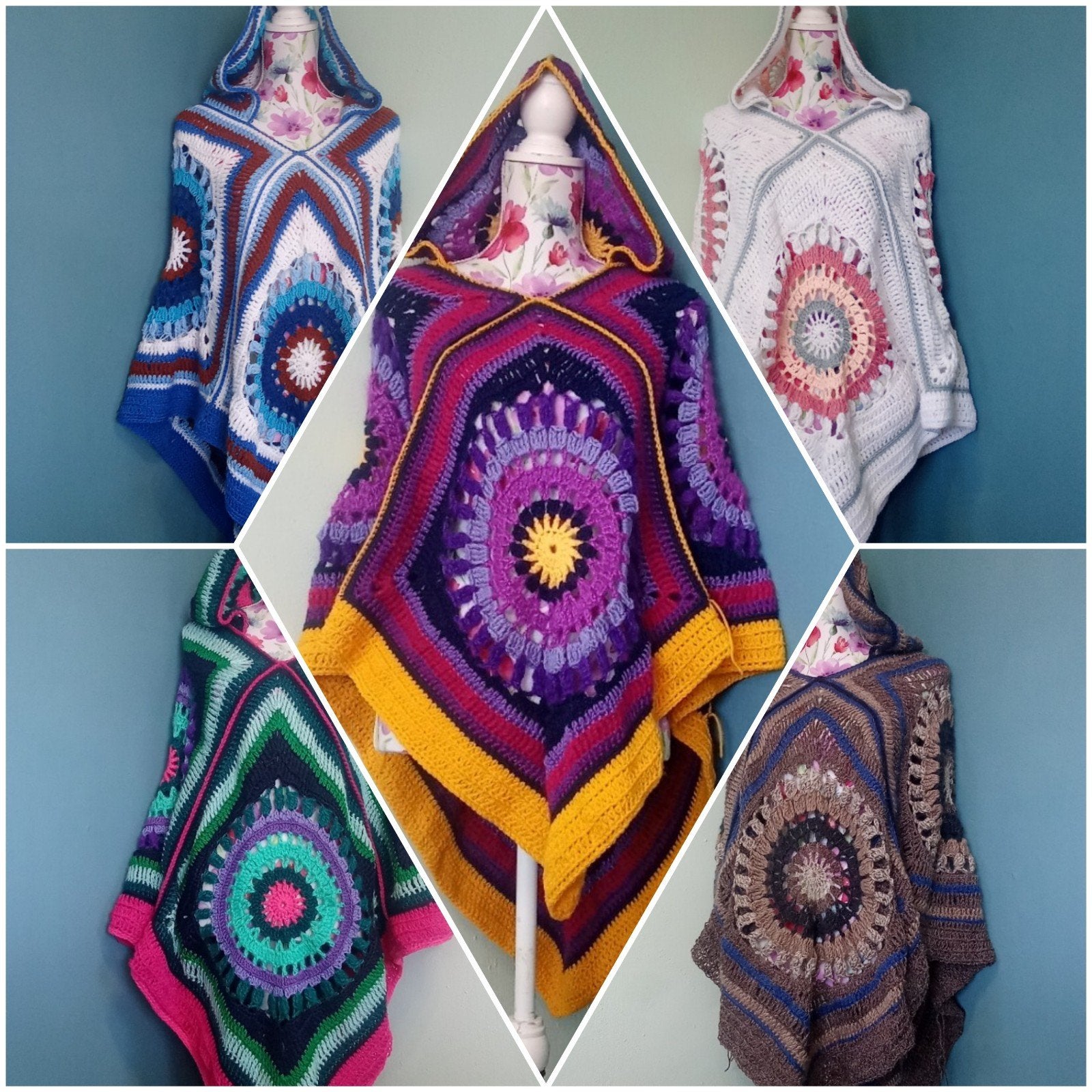 Boho Poncho 3 pieces, Ophalen of Verzenden, Zo goed als nieuw