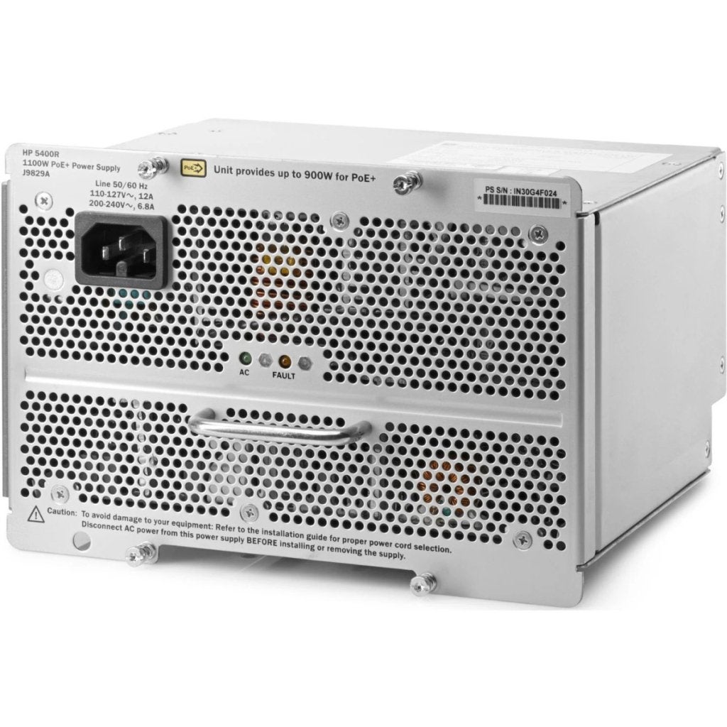 HPE Aruba 1100W PoE+ Power Supply for 5400R ZL2 J9829A, Hewlett Packard Enterprise B.V., Info@hpe.com, Startbaan 16, 1187 XR Amstelveen, Nederland