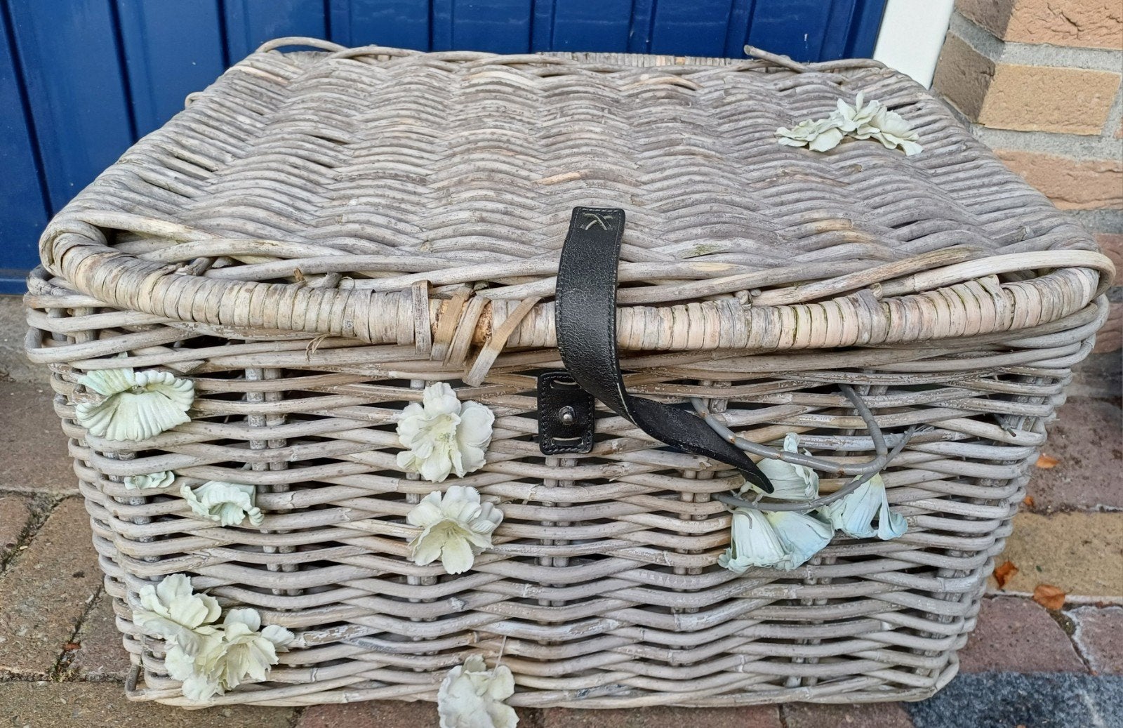 Grote rieten fietsmand, Ophalen, Gebruikt, Fietsmand