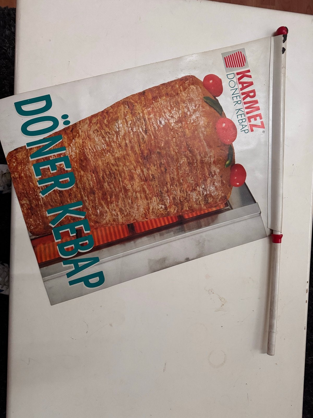 Karmex Döner Kebab Reclamebord/Banner, Ophalen, Zo goed als nieuw, Reclamebord