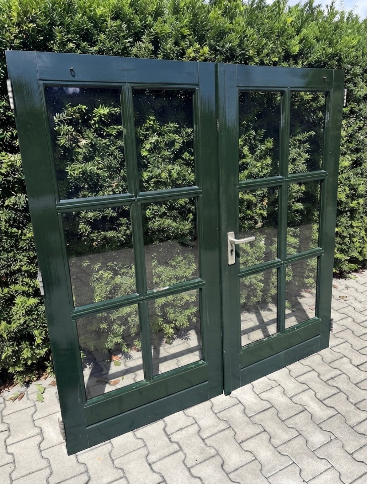 Te koop unieke openslaande dubbele deuren tuindeuren schuur, Ophalen, 120 cm of meer, 200 tot 215 cm, Buitendeur