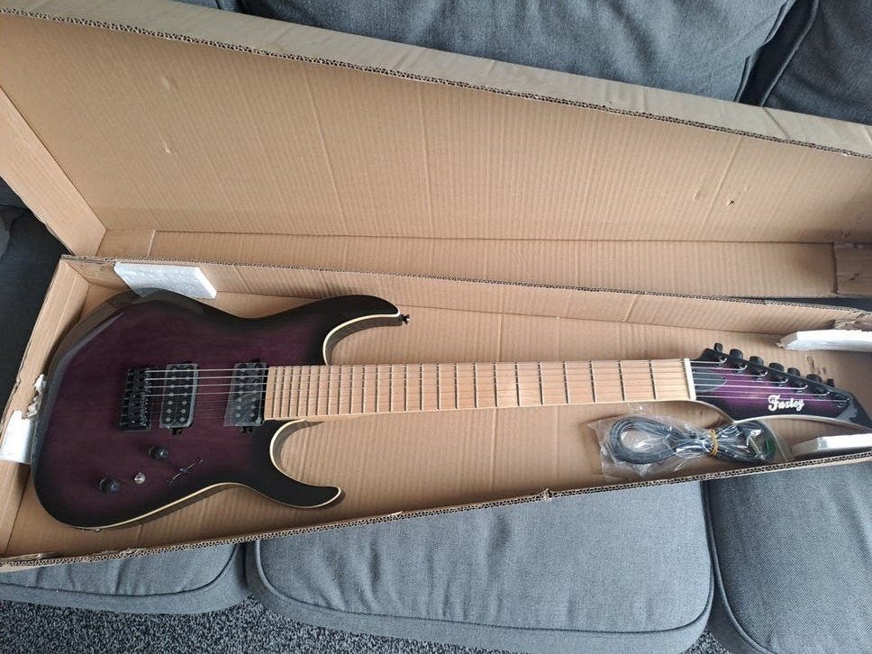 Fazley F7STV 7-snarige elektrische gitaar, paars, Ophalen, Nieuw, Solid body, Overige merken